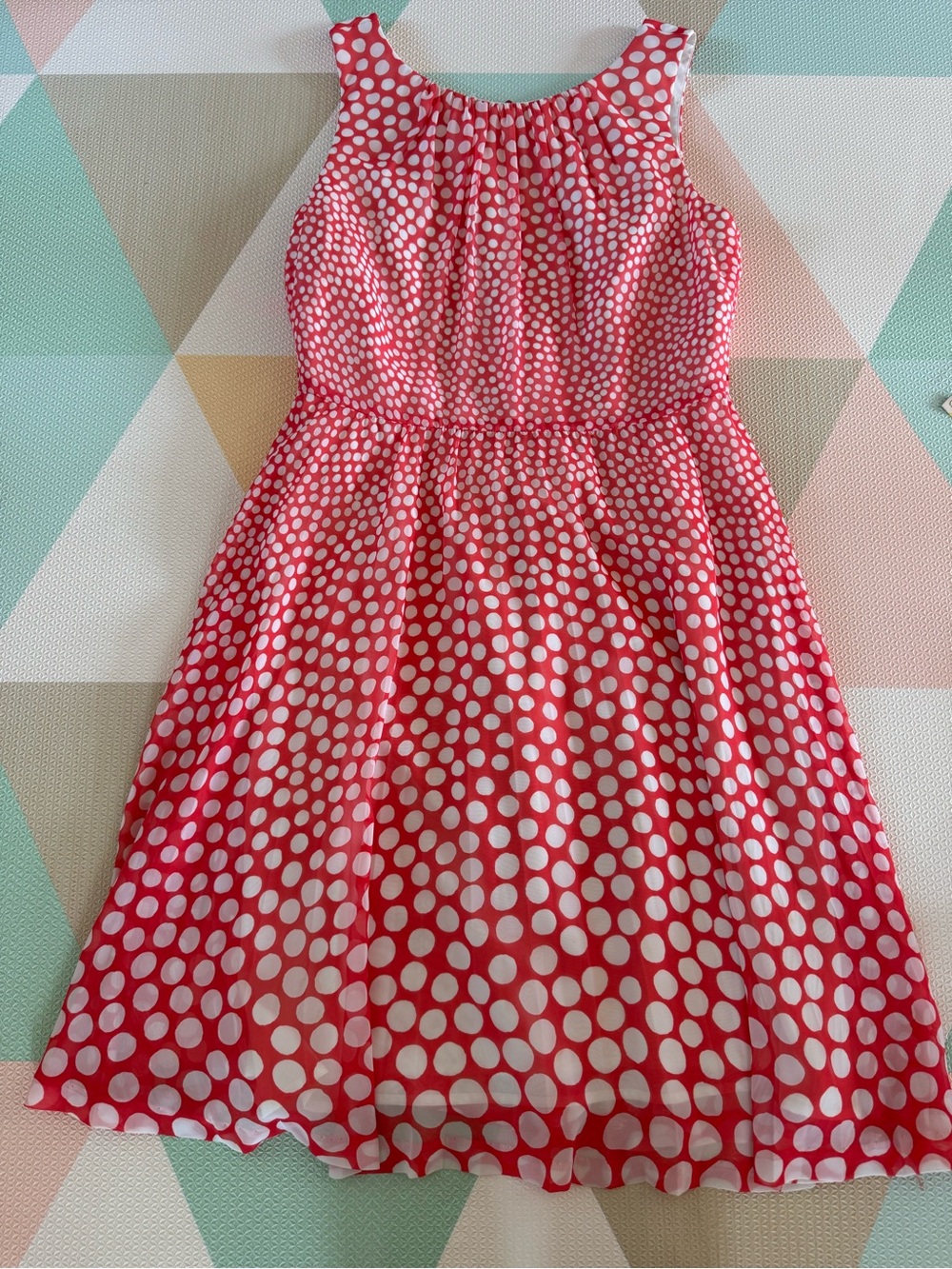 Trina Turk Orange Polka Dot Sleeveless Midi Dress Size 10 - Picture 6 of 9